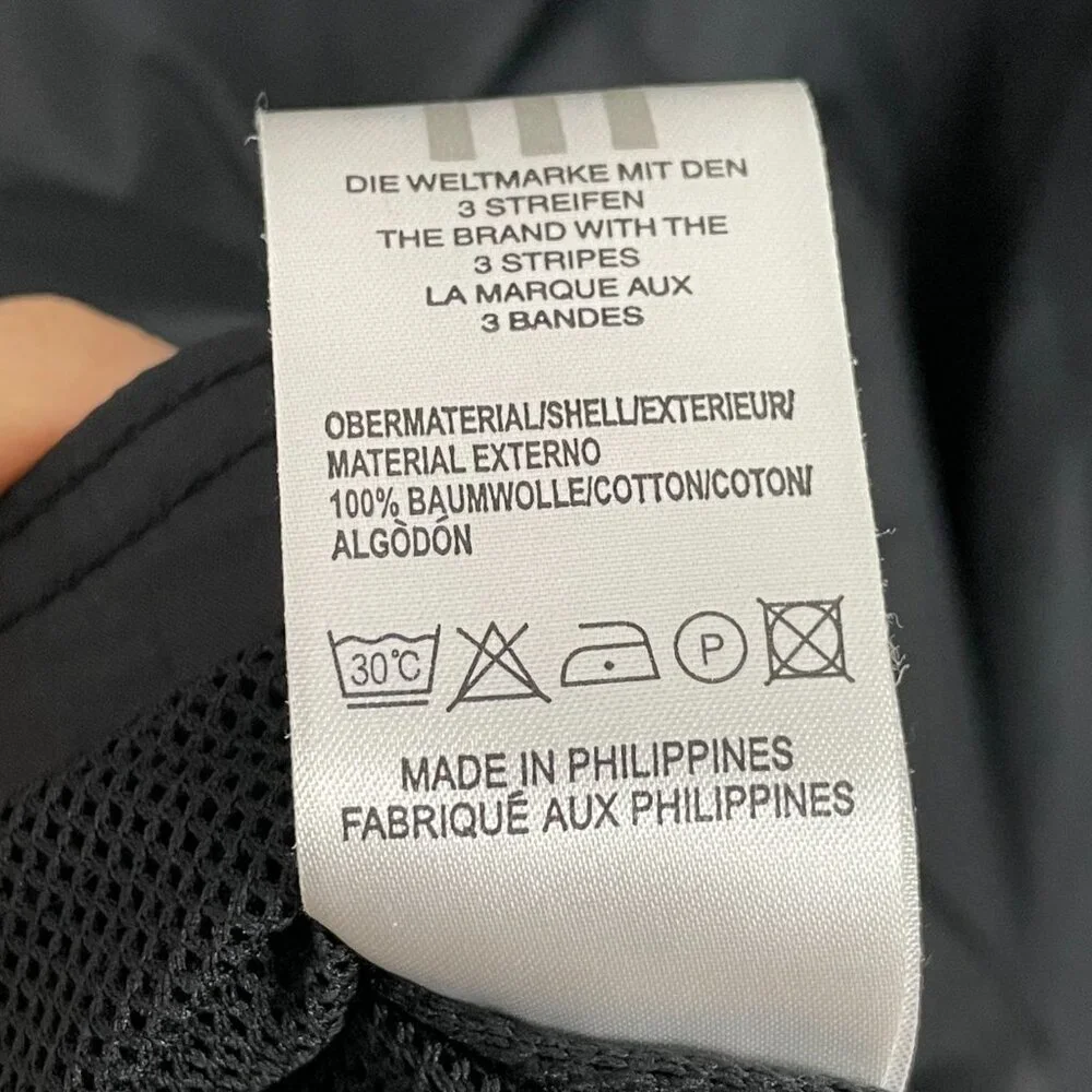 Adidas Windbreaker Jacket Men Sz Large SAMPLE Black White Track Athletic Relaxed